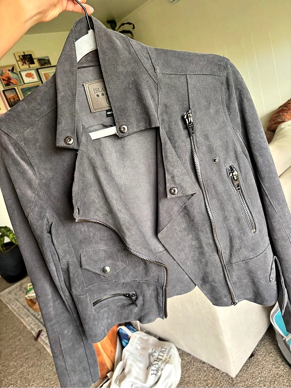 Blank NYC Women's Moto Jacket in Gray Size XS